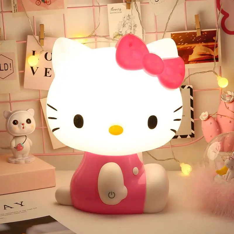 Hello Kitty 3D LED Mažų Naktį Lempos Touch Plug-in, Baby Šerti Namų Miegamajame Svajinga Akių priežiūros Miega, Naktiniai staleliai, Lempa Kambario Dekoro