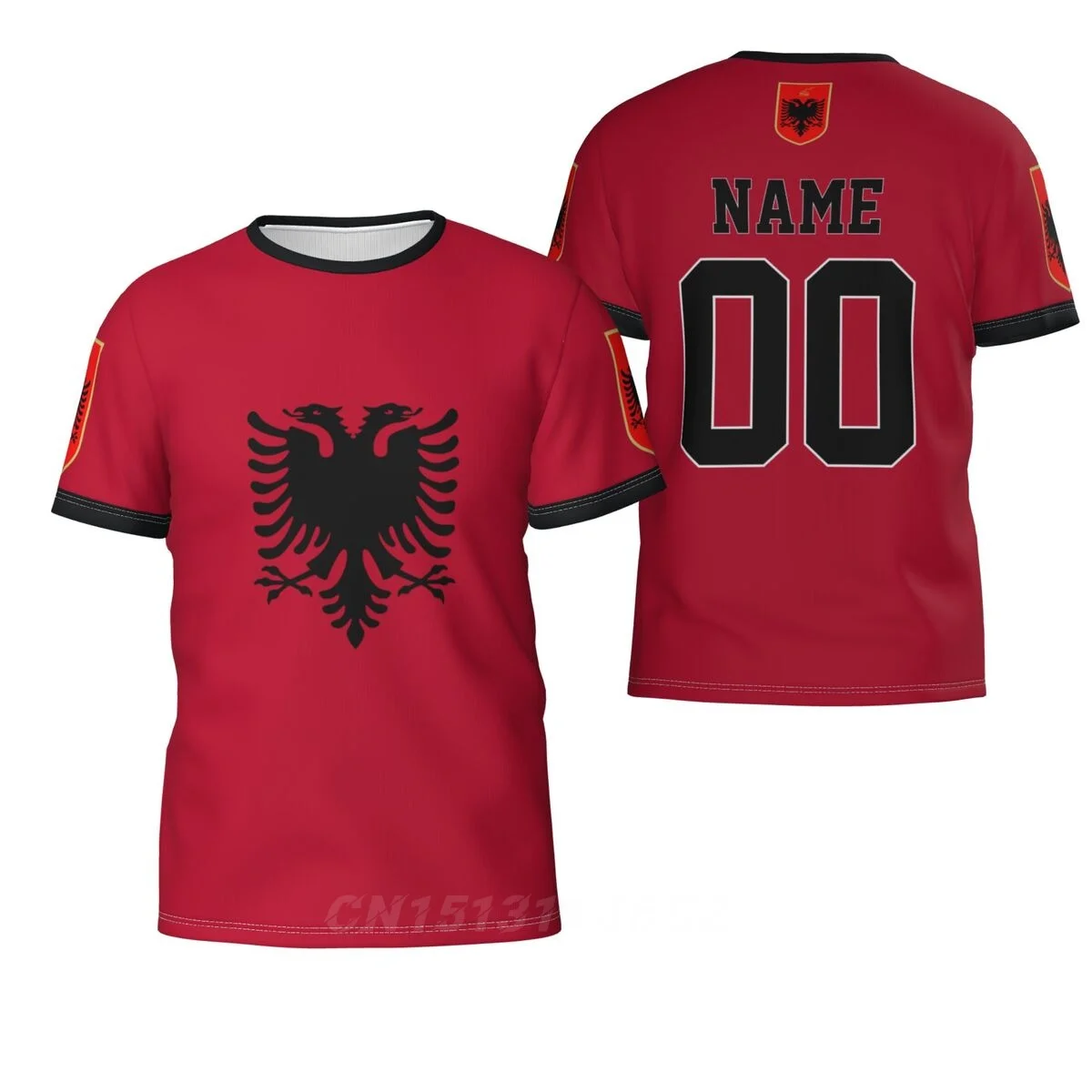 Nemokamai Užsakymą Pavadinimas Numeris Albanijos Vėliava, Herbas jersey 3D T-marškiniai, Drabužiai Vyrams, Moterims, Trišakiai Viršūnes futbolo Futbolo Gerbėjų Dovana marškinėliai